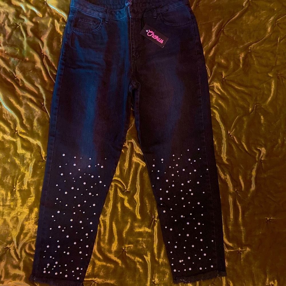 Beaded Denim Jeans